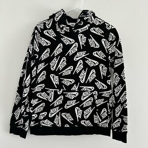 EUC Nike Black and White Logo Hoodie